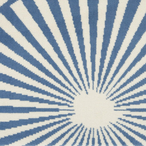 4' X 6' Blue and Ivory Geometric Power Loom Area Rug